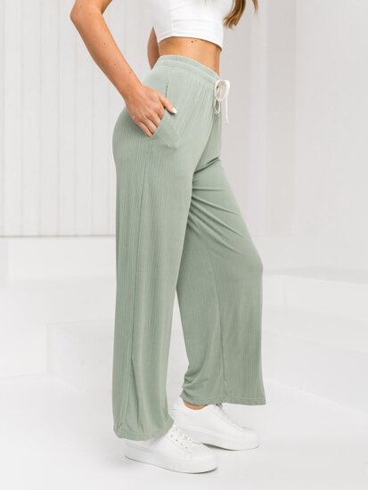 Pantaloni largi verzi dame Bolf W7955