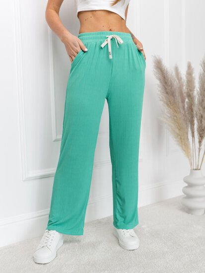 Pantaloni largi verzi dame Bolf W7957