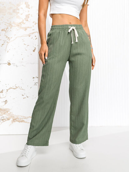 Pantaloni largi verzi dame Bolf W7960