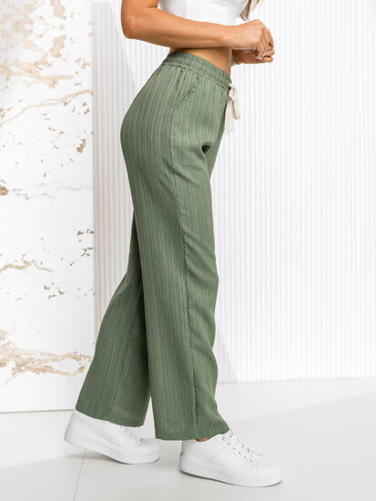 Pantaloni largi verzi dame Bolf W7960