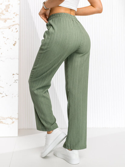 Pantaloni largi verzi dame Bolf W7960