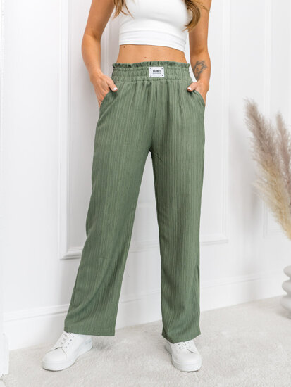 Pantaloni largi verzi dame Bolf W7961