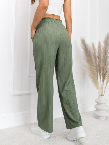 Pantaloni largi verzi dame Bolf W7961