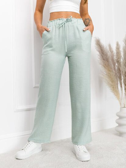 Pantaloni largi verzi dame Bolf W7966