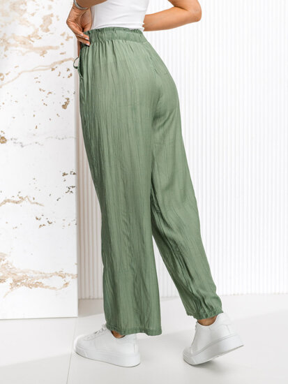 Pantaloni largi verzi dame Bolf W7970