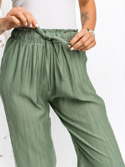 Pantaloni largi verzi dame Bolf W7970