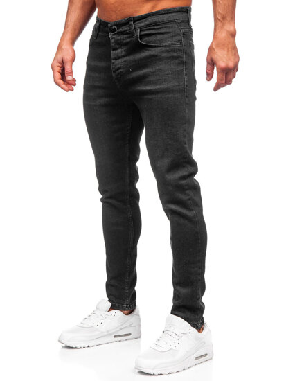 Pantaloni negri pentru bărbați, blugi slim fit Bolf 6131