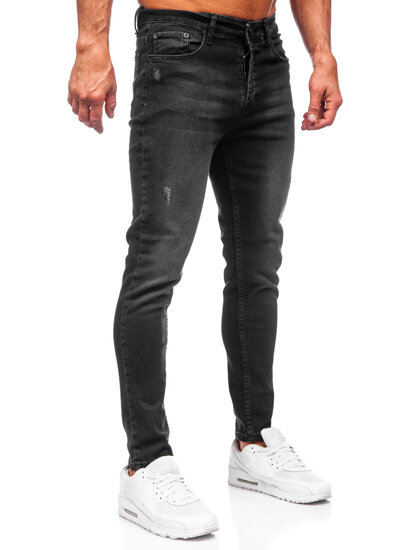 Pantaloni negri pentru bărbați, blugi slim fit Bolf 6161