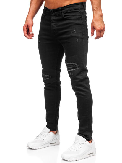 Pantaloni negri pentru bărbați, blugi slim fit Bolf 6382