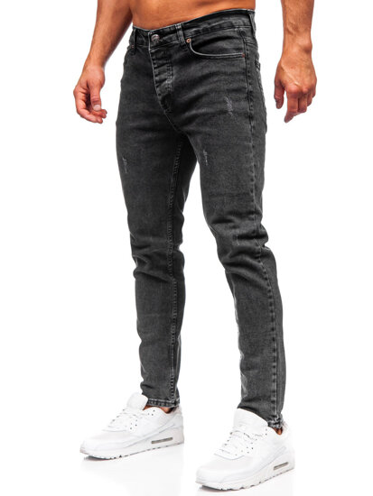 Pantaloni negri pentru bărbați, blugi slim fit Bolf 6488