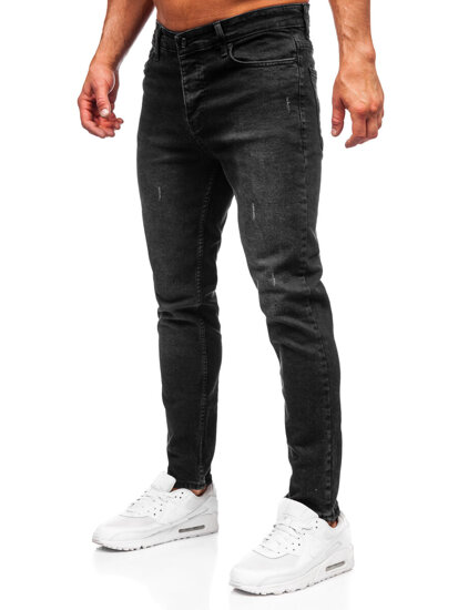 Pantaloni negri pentru bărbați, blugi slim fit Bolf 6494