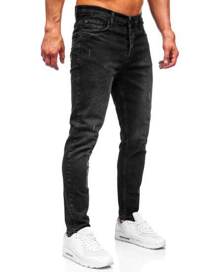 Pantaloni negri pentru bărbați, blugi slim fit Bolf 6494