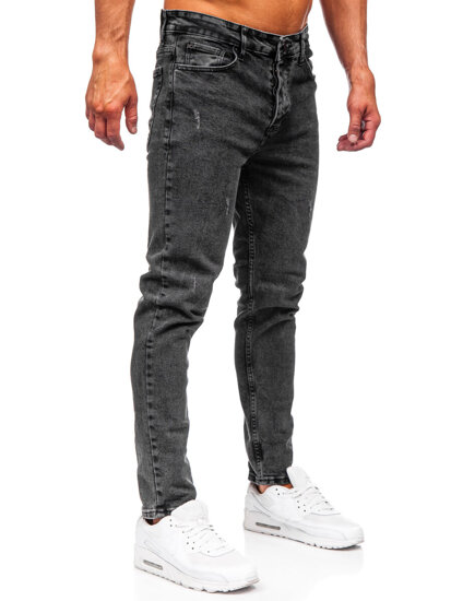 Pantaloni negri pentru bărbați, blugi slim fit Bolf 6497