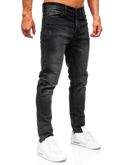 Pantaloni negri pentru bărbați, blugi slim fit Bolf 6504