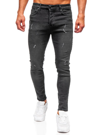 Pantaloni negri pentru bărbați, blugi slim fit Bolf 6513