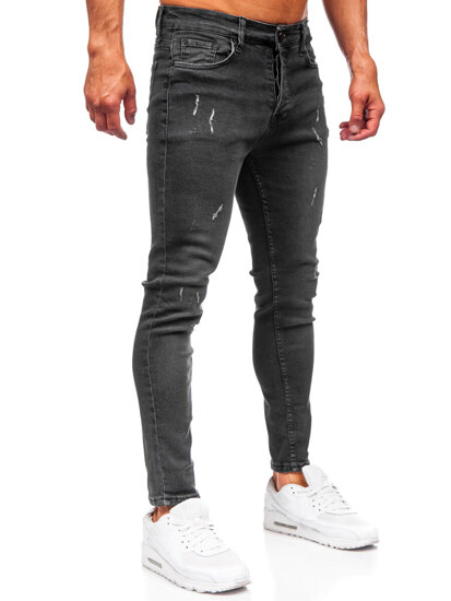 Pantaloni negri pentru bărbați, blugi slim fit Bolf 6513