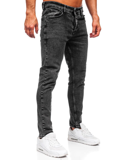 Pantaloni negri pentru bărbați, blugi slim fit Bolf 6519