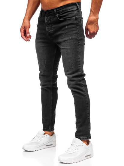 Pantaloni negri pentru bărbați, blugi slim fit Bolf 6525