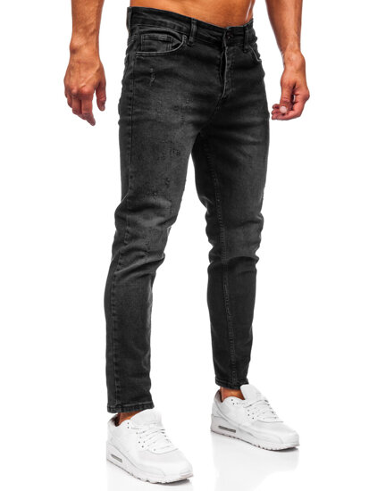 Pantaloni negri pentru bărbați, blugi slim fit Bolf 6525