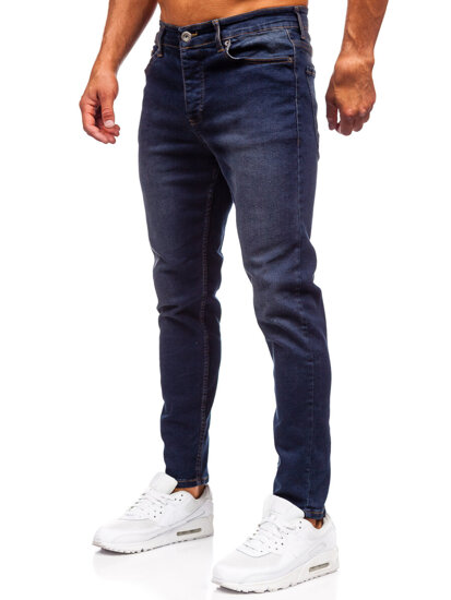 Pantaloni negri pentru bărbați, blugi slim fit Bolf 6576