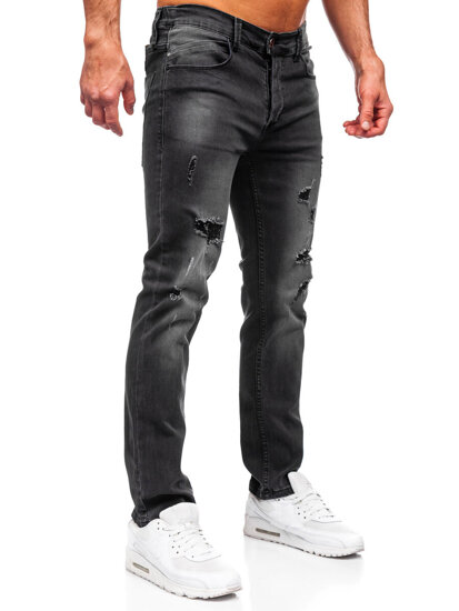 Pantaloni negri pentru bărbați, blugi slim fit Bolf MP0018N