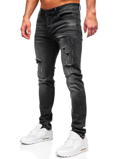 Pantaloni negri pentru bărbați, blugi slim fit Bolf MP0020N