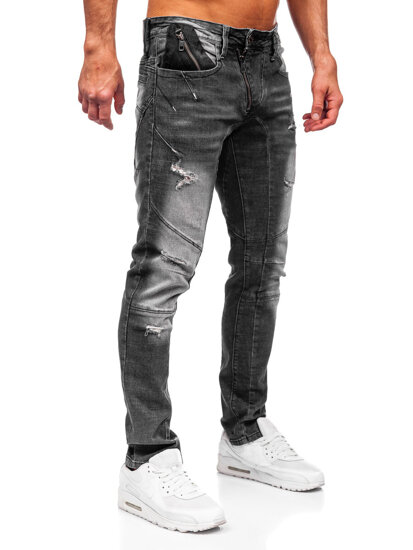 Pantaloni negri pentru bărbați, blugi slim fit Bolf MP0045N