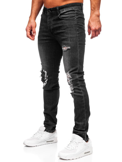 Pantaloni negri pentru bărbați, blugi slim fit Bolf MP0085N