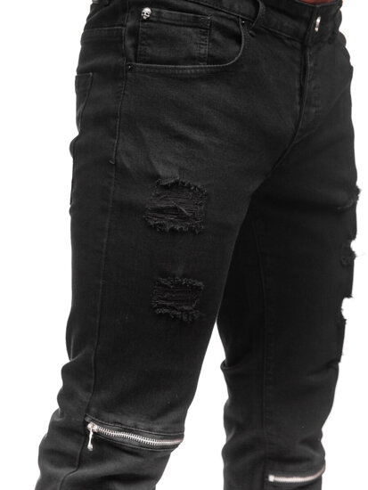 Pantaloni negri pentru bărbați, blugi slim fit Bolf MP0117N