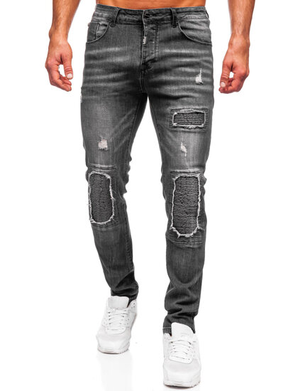 Pantaloni negri pentru bărbați, blugi slim fit Bolf MP0137N