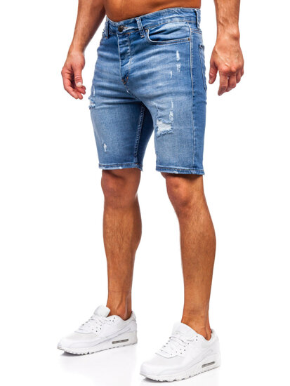 Pantaloni scurți albaștri din denim pentru bărbați Bolf 0366