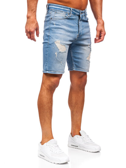 Pantaloni scurți albaștri din denim pentru bărbați Bolf 0464