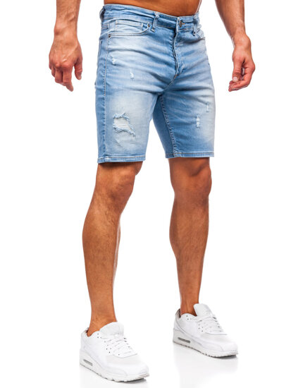 Pantaloni scurți albaștri din denim pentru bărbați Bolf 0478