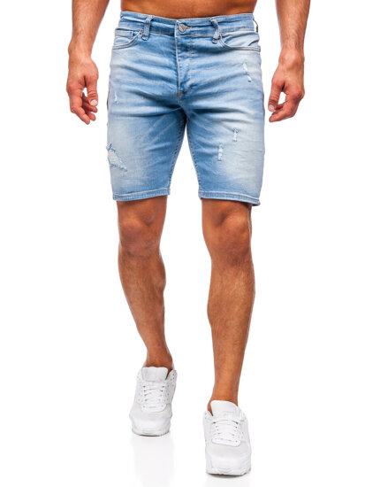 Pantaloni scurți albaștri din denim pentru bărbați Bolf 0478