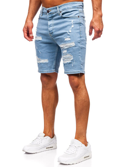 Pantaloni scurți albaștri din denim pentru bărbați Bolf 0760