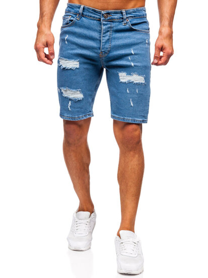 Pantaloni scurți albaștri din denim pentru bărbați Bolf 0786