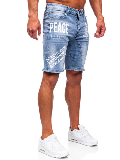 Pantaloni scurți albaștri din denim pentru bărbați Bolf MP0259BC