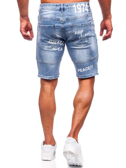 Pantaloni scurți albaștri din denim pentru bărbați Bolf MP0259BC