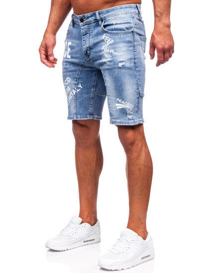 Pantaloni scurți albaștri din denim pentru bărbați Bolf MP0259BC