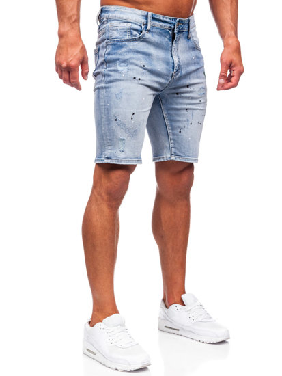 Pantaloni scurți albaștri din denim pentru bărbați Bolf MP0262BC