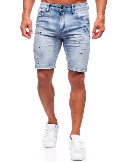 Pantaloni scurți albaștri din denim pentru bărbați Bolf MP0262BC