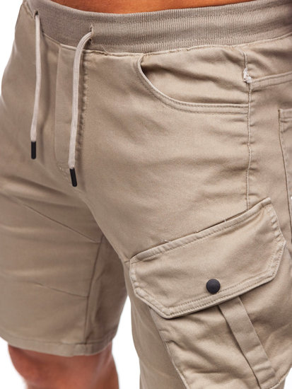 Pantaloni scurti cargo bej-deschis Bolf 384K