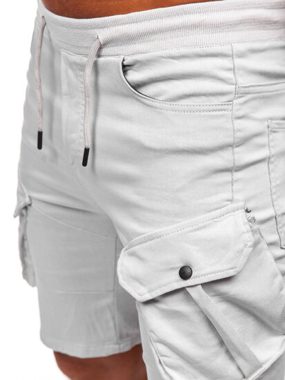 Pantaloni scurti cargo gri-deschis Bolf 384K