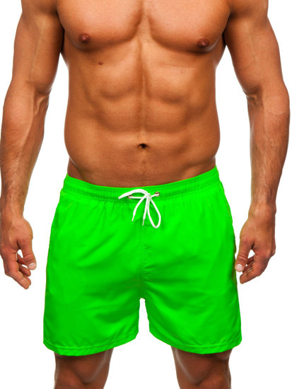 Pantaloni scurți de baie verde-neon Bolf XL019