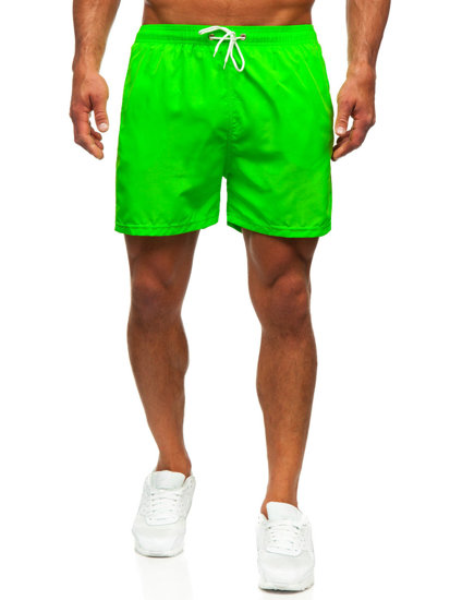 Pantaloni scurți de baie verde-neon Bolf XL019