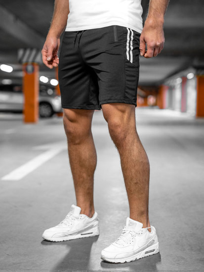 Pantaloni scurți de training negri Bolf 68006