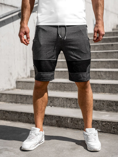 Pantaloni scurți de training negru-alb Bolf Q3877