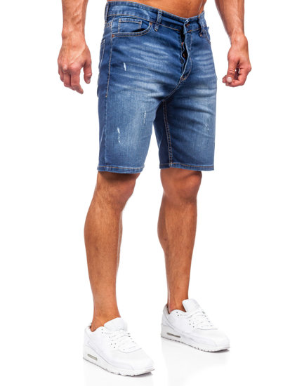 Pantaloni scurți din denim bleumarin Bolf 0423