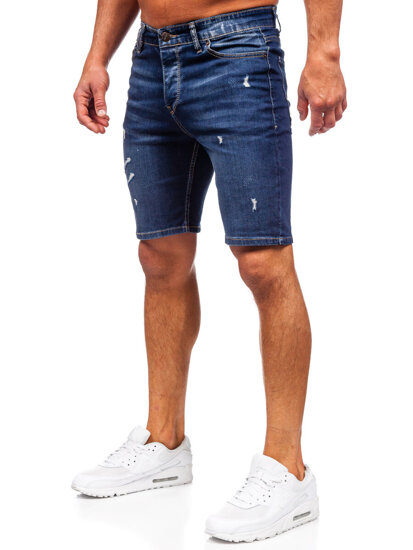 Pantaloni scurți din denim bleumarin pentru bărbați Bolf 0438