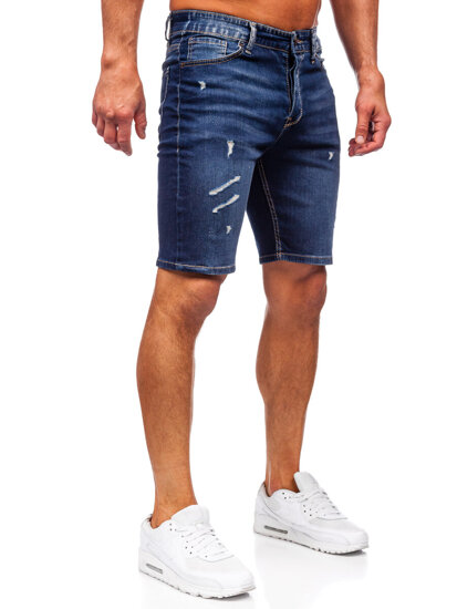 Pantaloni scurți din denim bleumarin pentru bărbați Bolf 0438